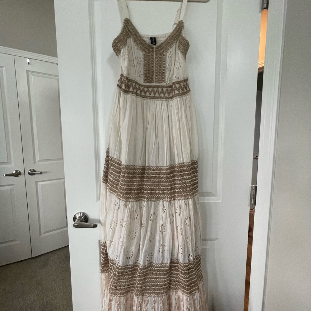 Bohemian Beige & Tan Maxi Dress